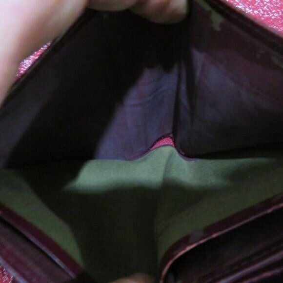 Givenchy Vintage Burgundy Ostrich Croc Embossed Leather Trifold Wallet coin case - Picture 14 of 14